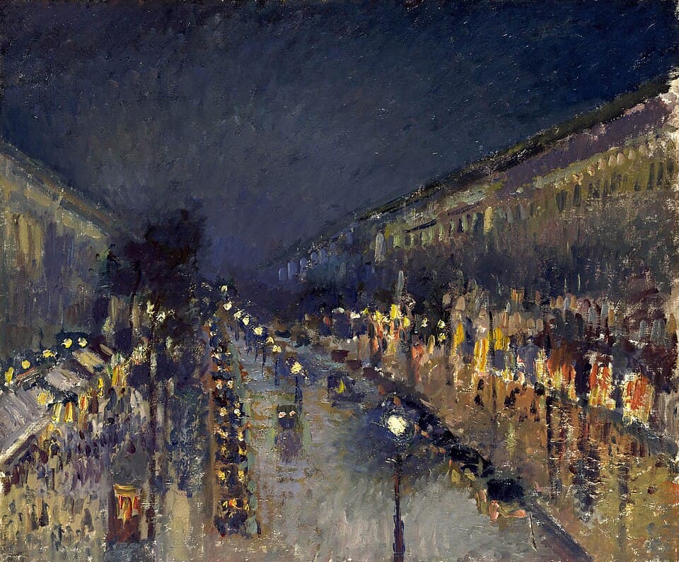 Boulevard Montmartre, effet de nuit - Camille Pissarro