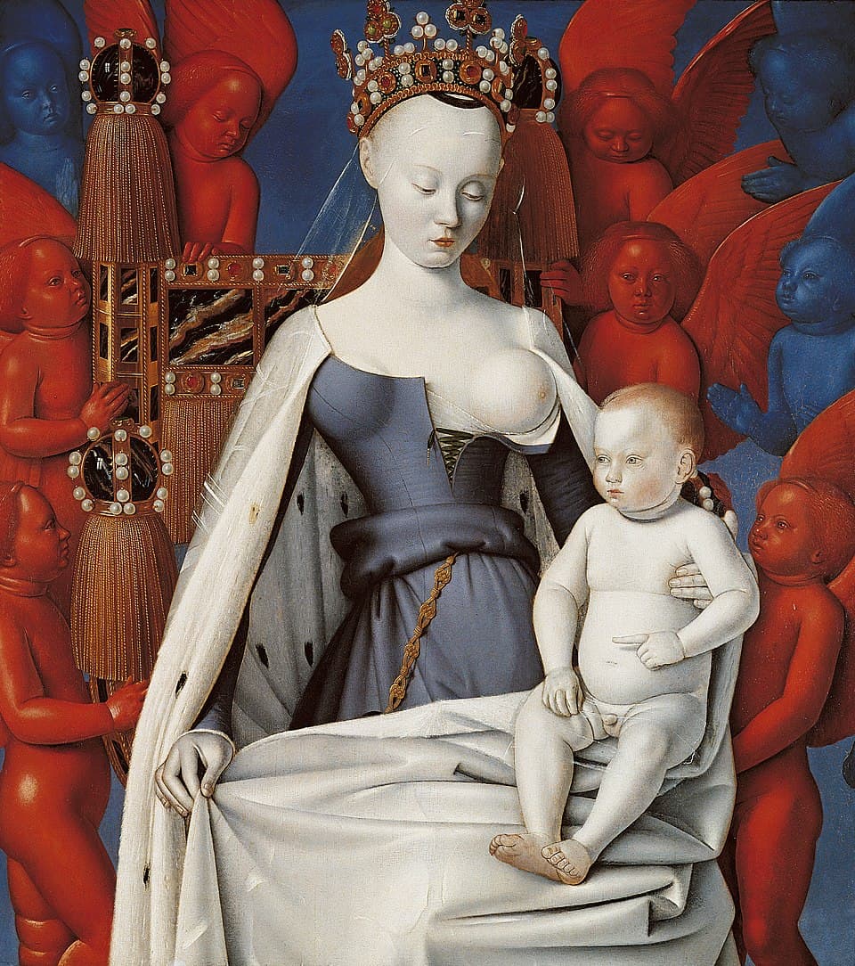 La Vierge et l'Enfant entourés d'anges - Jean Fouquet